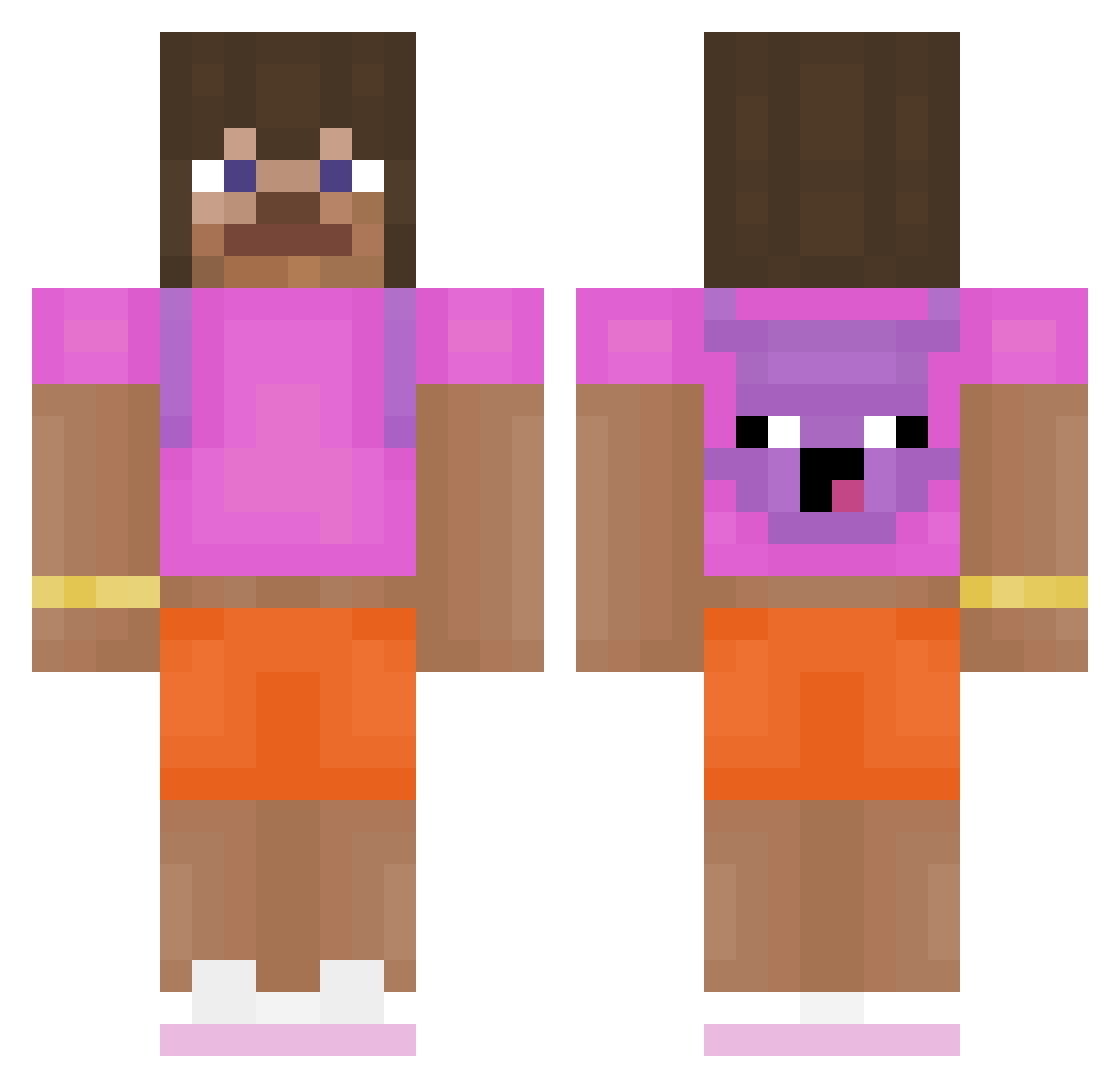 BiggieChe3se Minecraft skin, front and back view