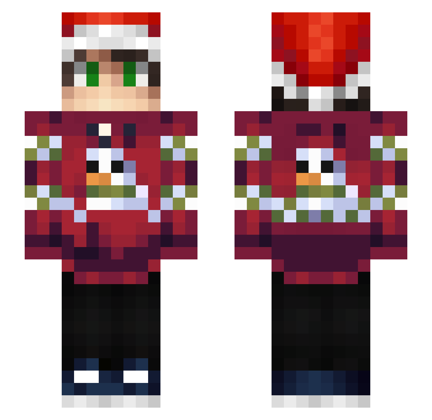 QuickSpace Minecraft skin, front and back view