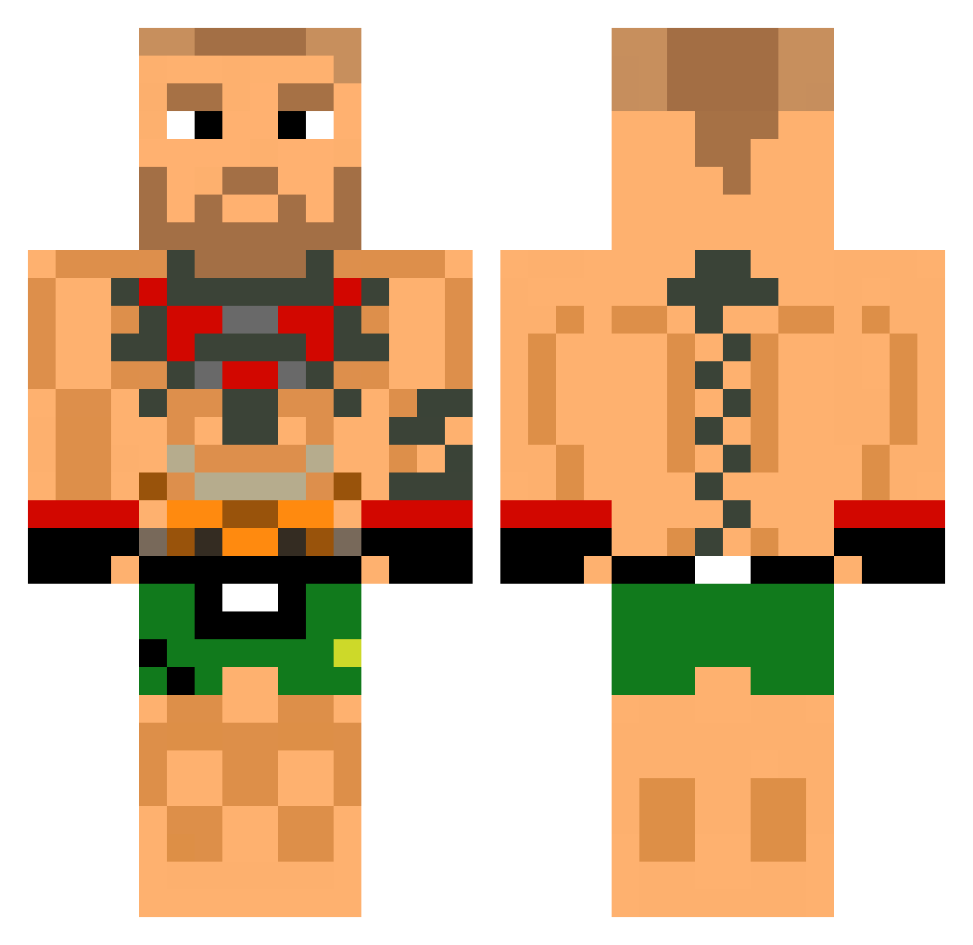 cheekycharzee Minecraft skin, front and back view
