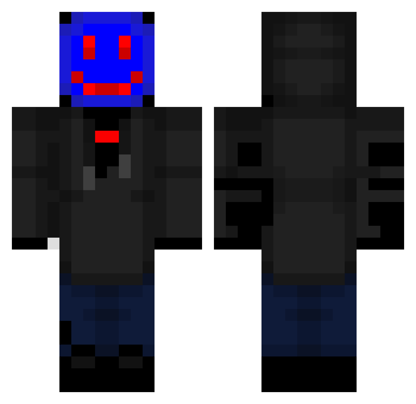 WolfBone85 Minecraft skin, front and back view