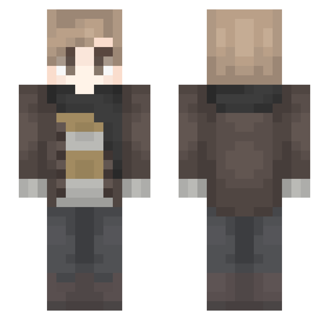 ZenTangled Minecraft skin, front and back view
