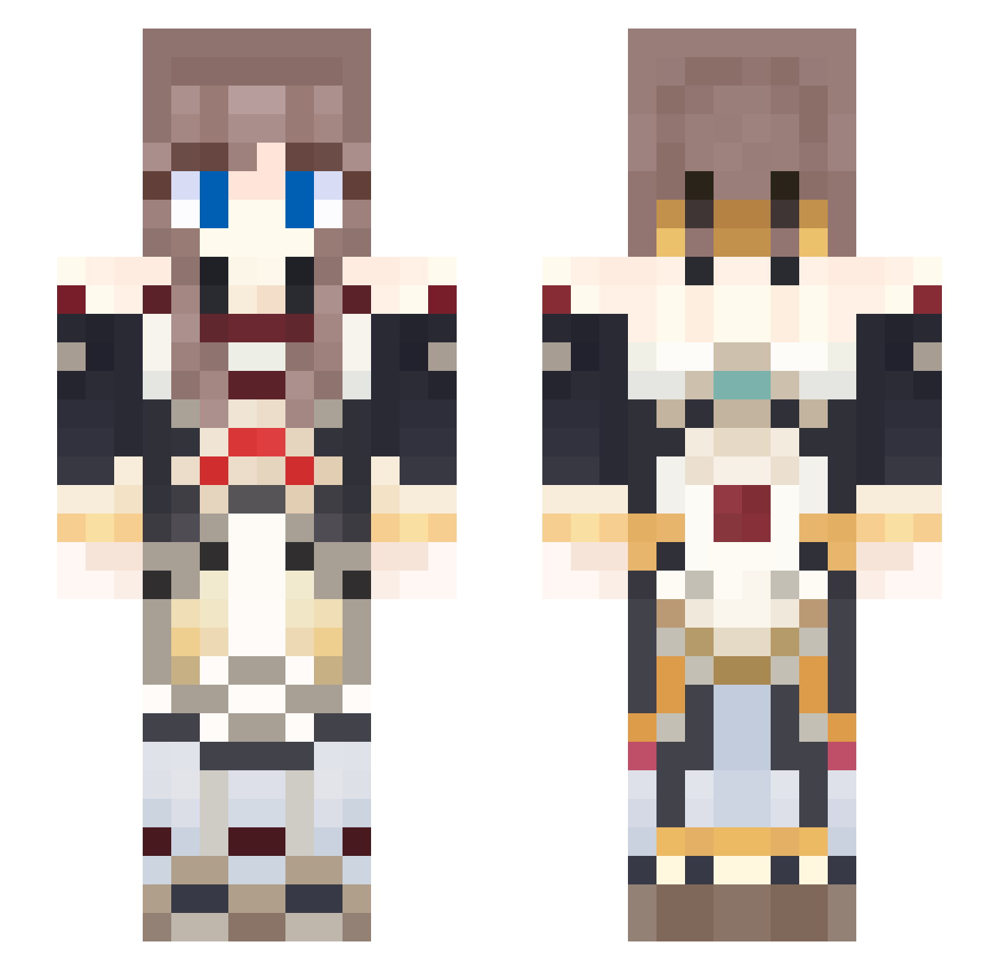 mizuta00 Minecraft skin, front and back view
