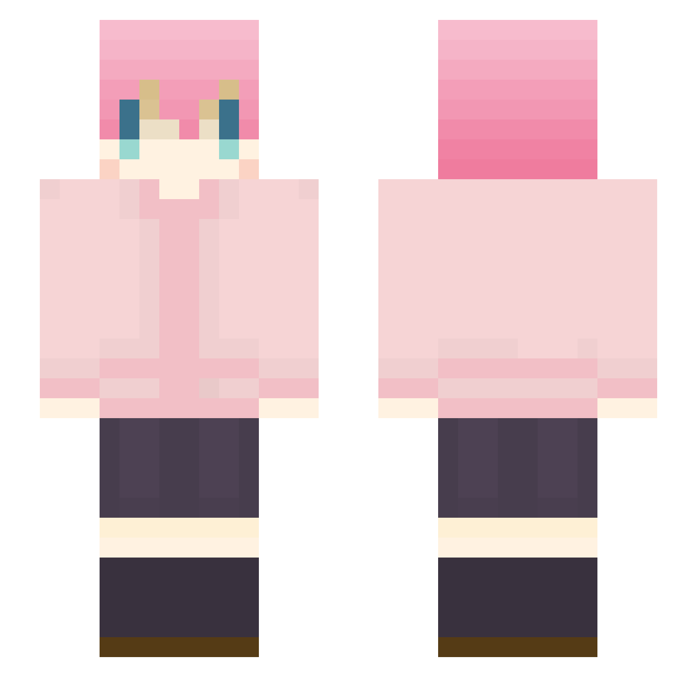 raonpu Minecraft skin, front and back view