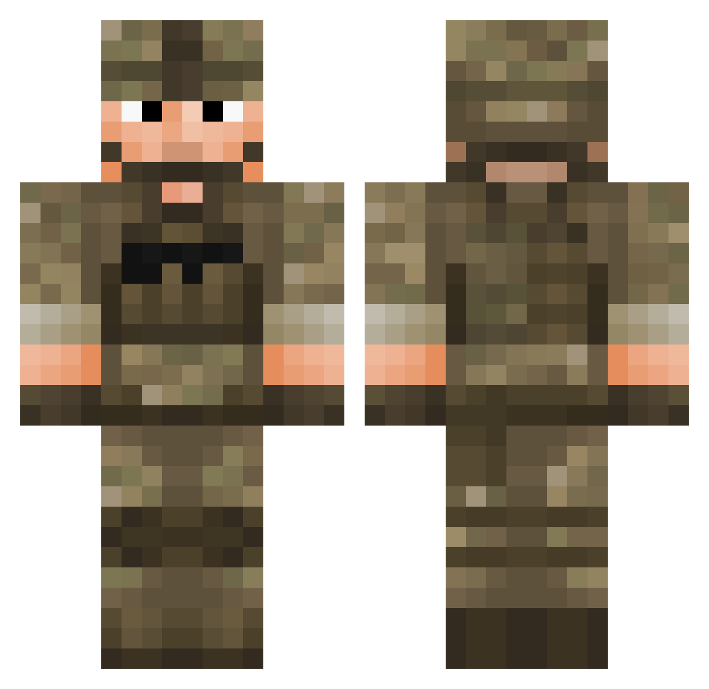 Marshmallow513 Minecraft skin, front and back view