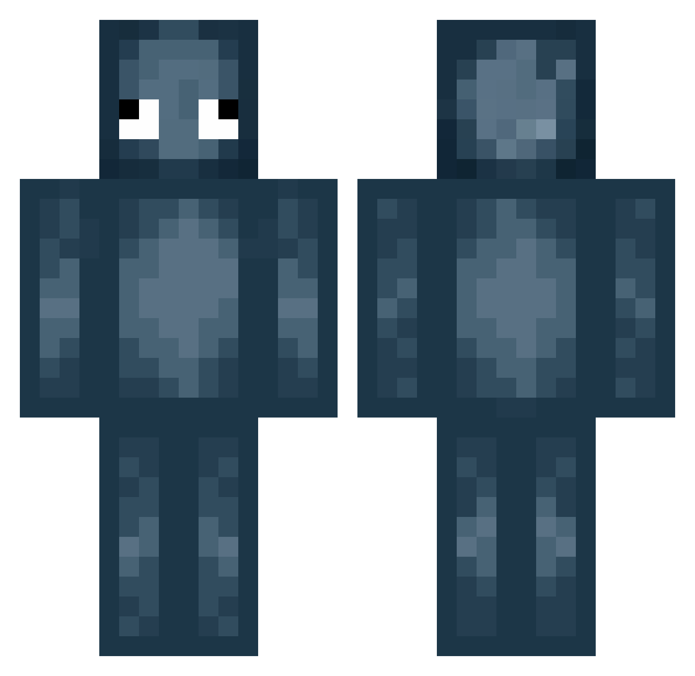 VikBot Minecraft skin, front and back view