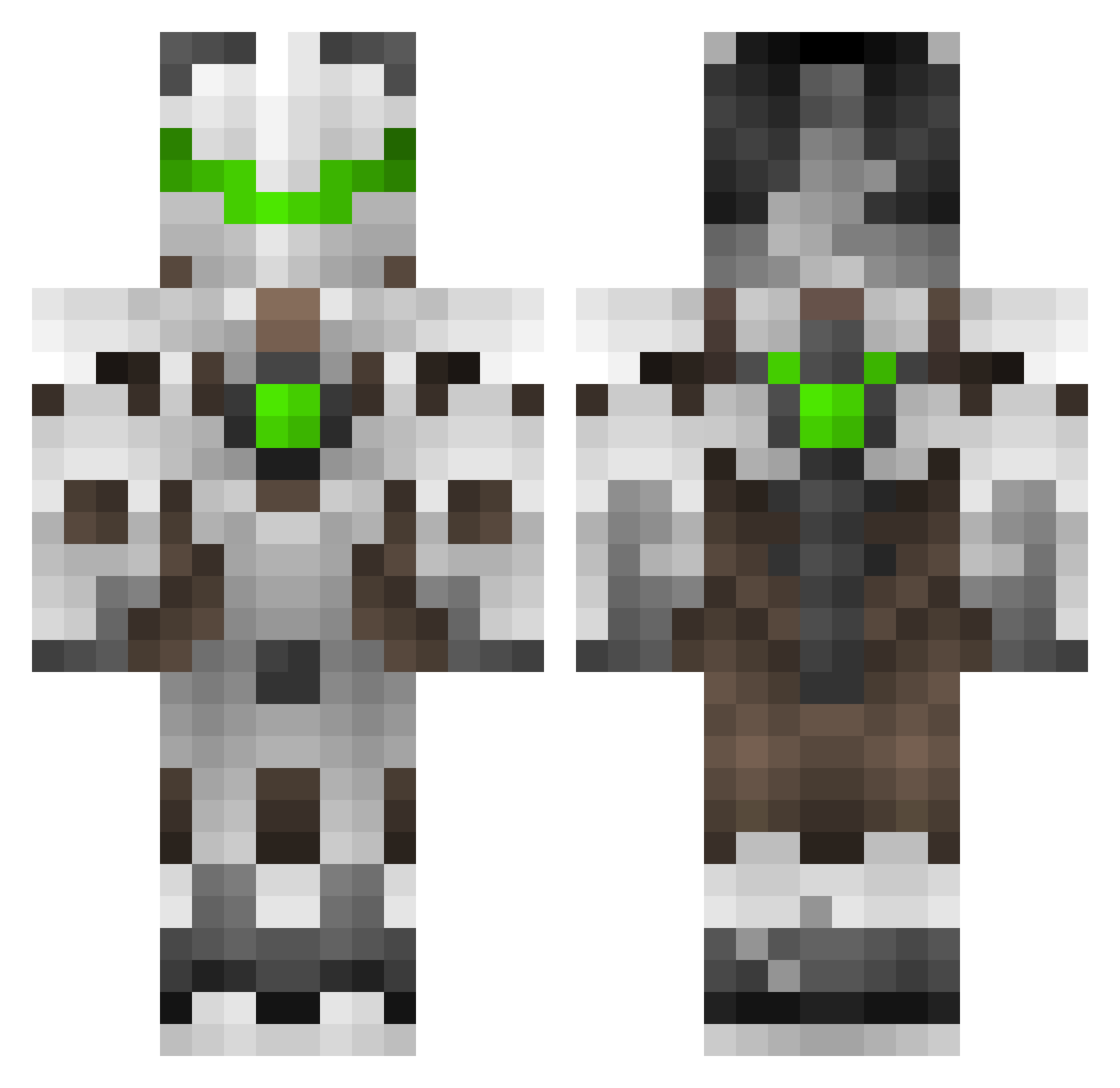 VexiusVeil Minecraft skin, front and back view