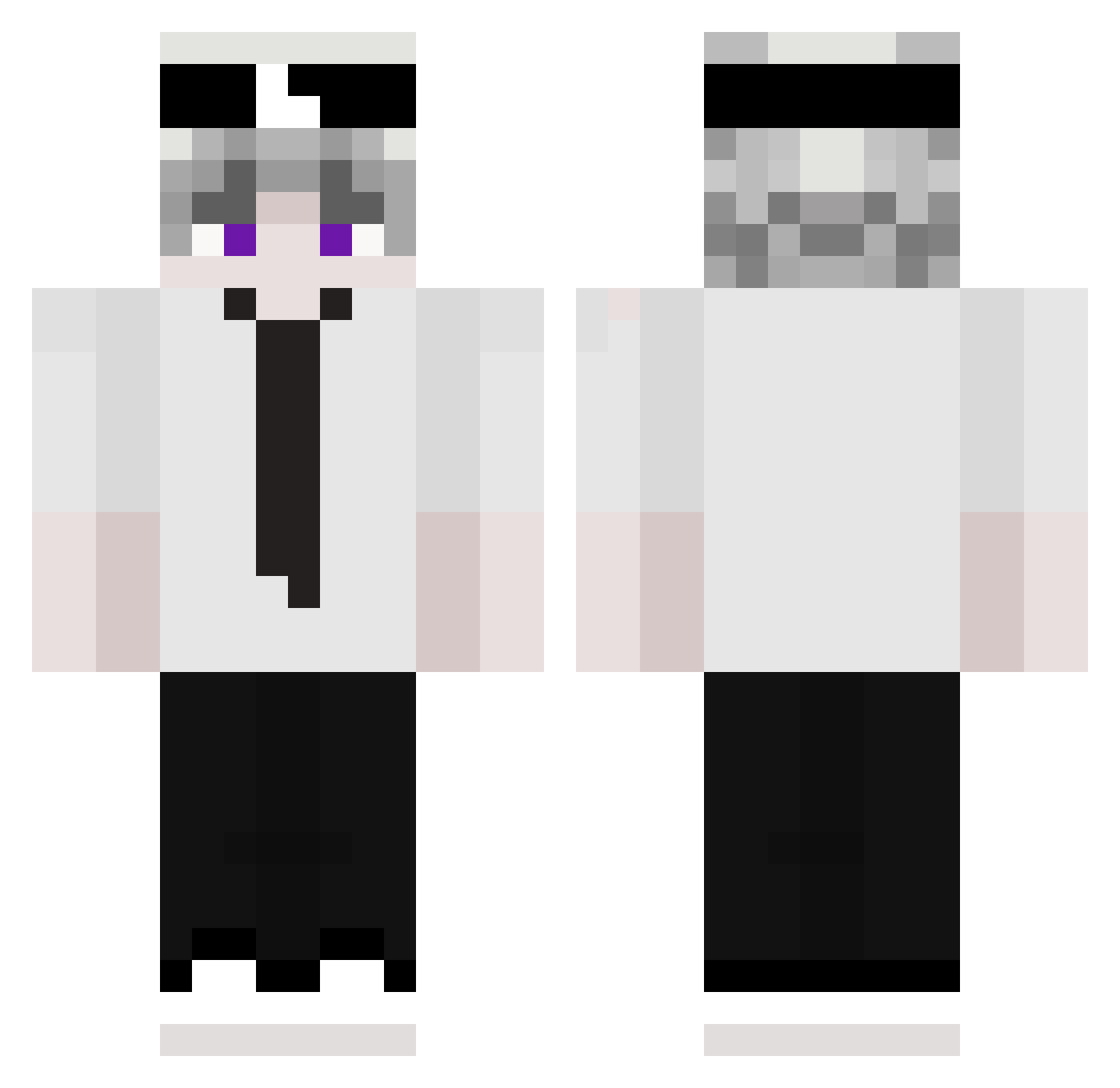 Roaldaso Minecraft skin, front and back view