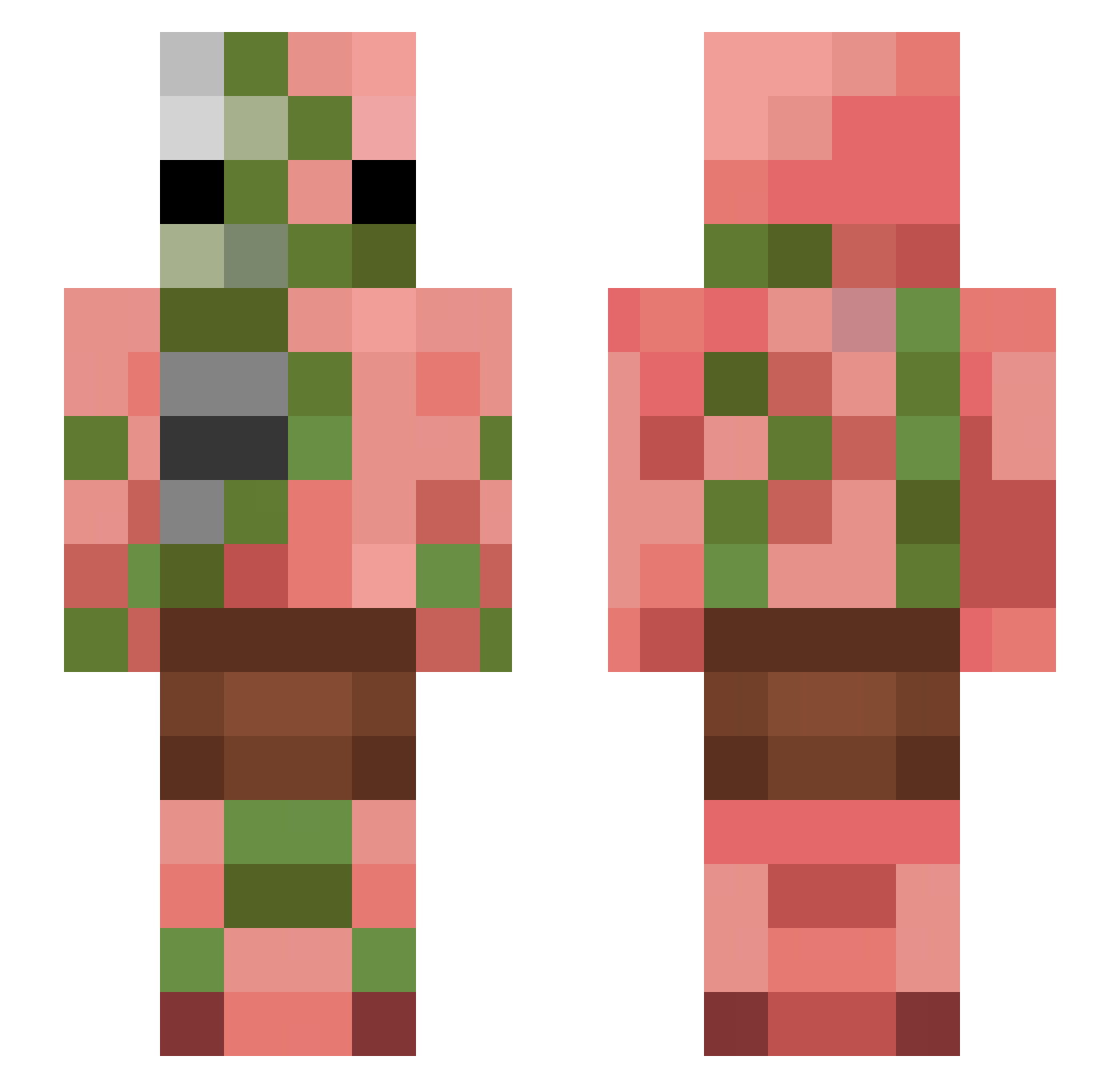 Ronigiri Minecraft skin, front and back view