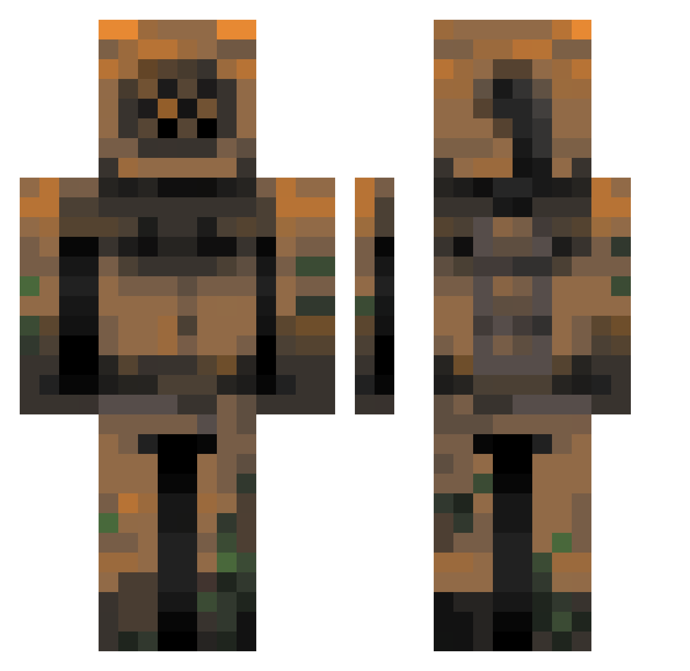 Drakoghir Minecraft skin, front and back view