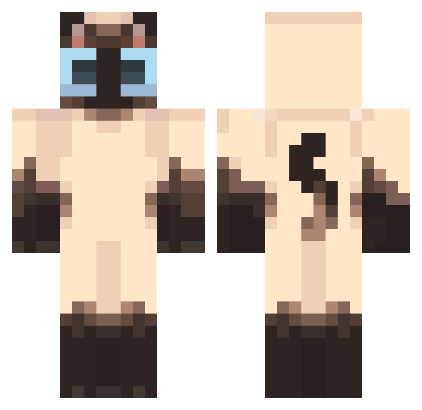 Faago Minecraft skin, front and back view