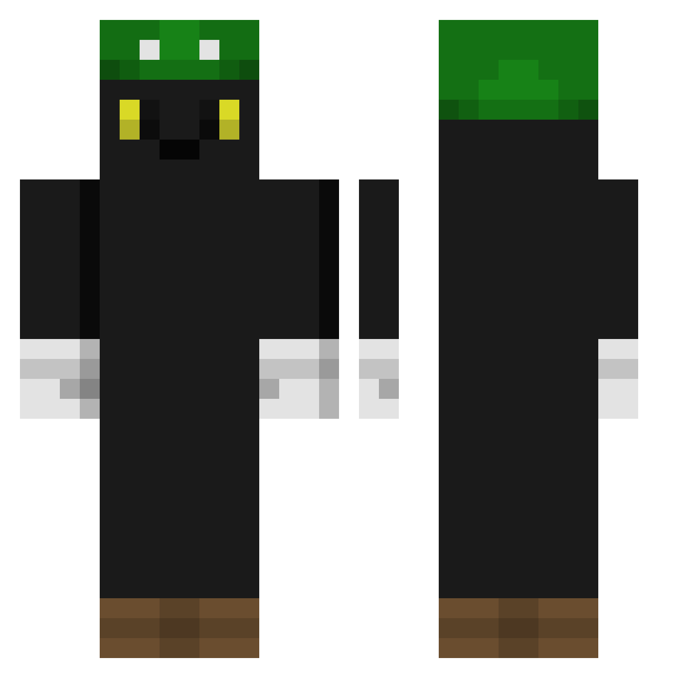 Quarily Minecraft skin, front and back view