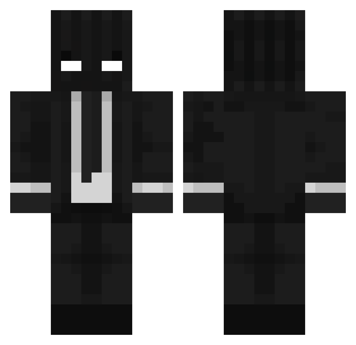 Wreckah Minecraft skin, front and back view