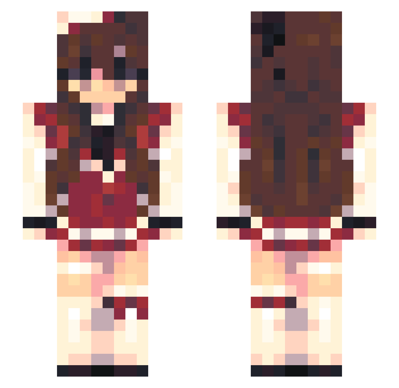 ZeroQult Minecraft skin, front and back view