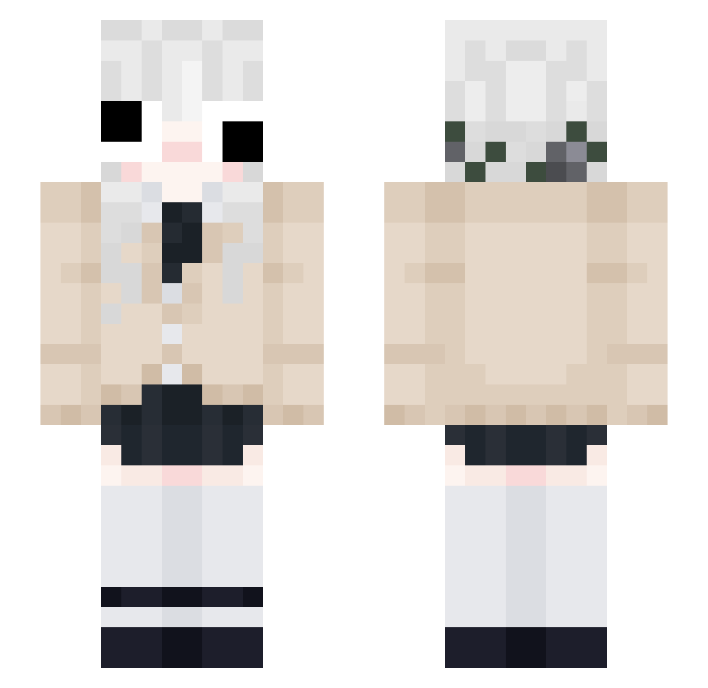 Mioharuto Minecraft skin, front and back view