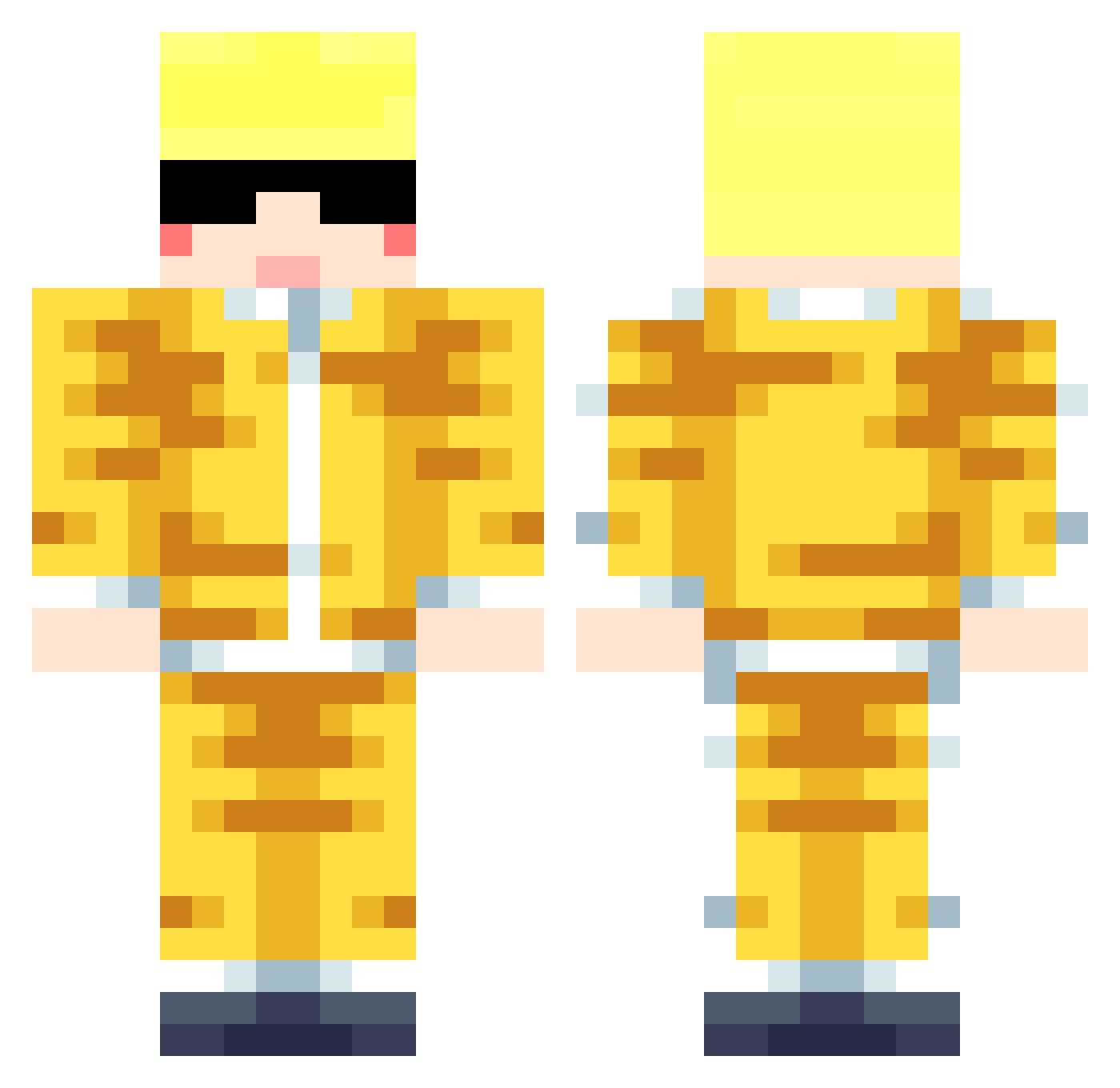 Dae_bbang Minecraft skin, front and back view