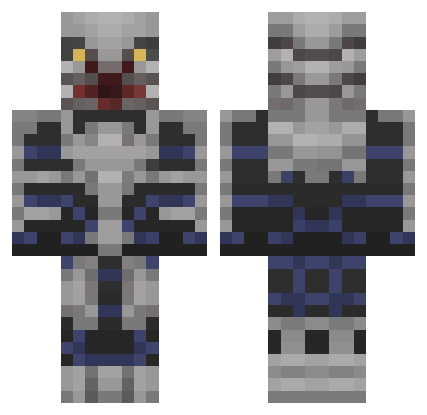 vVvTKilla Minecraft skin, front and back view
