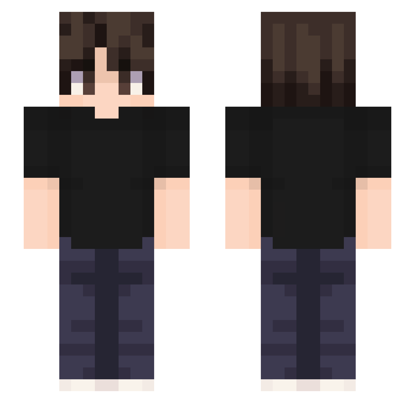 simpDream Minecraft skin, front and back view