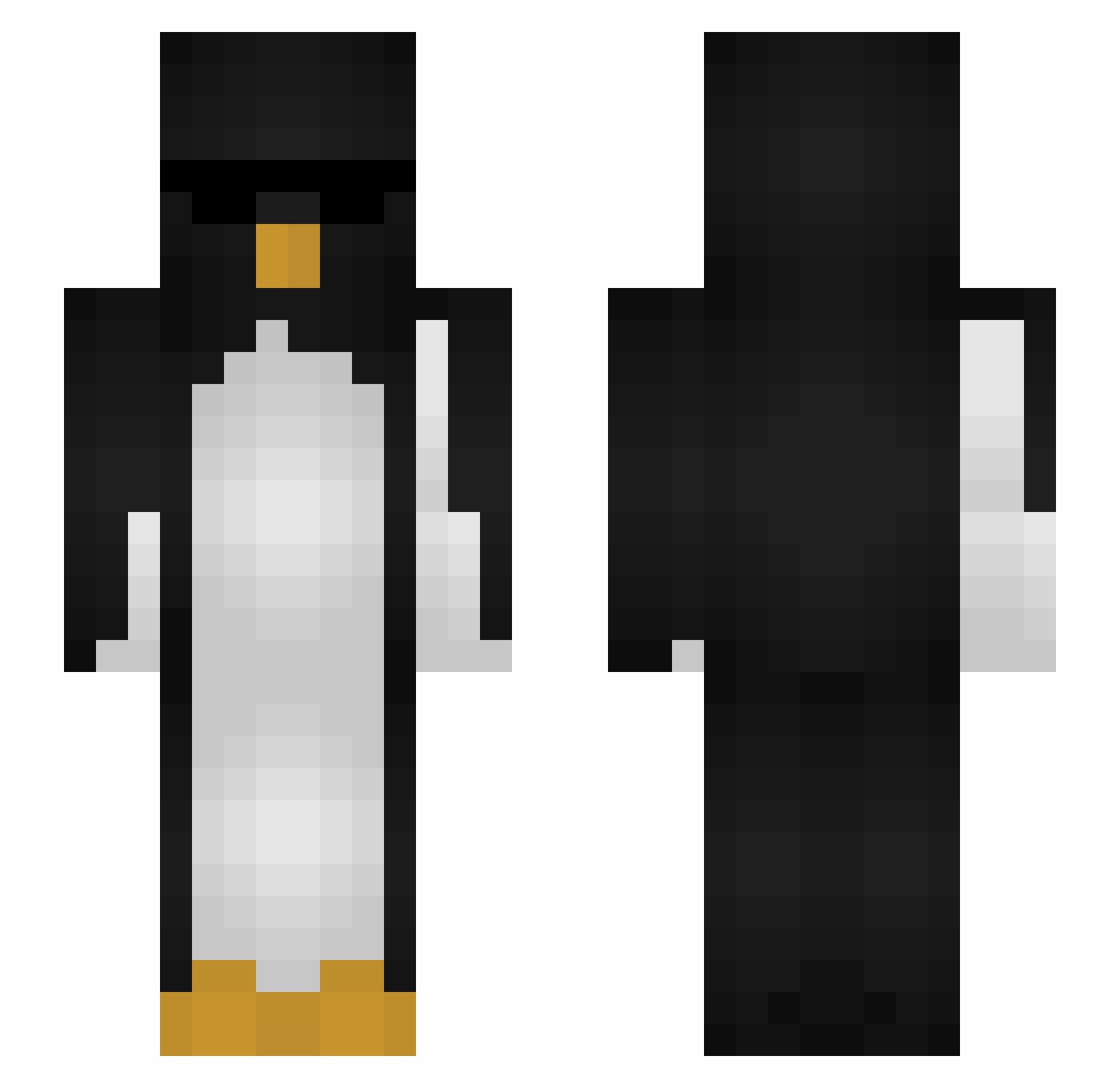 yRuler Minecraft skin, front and back view