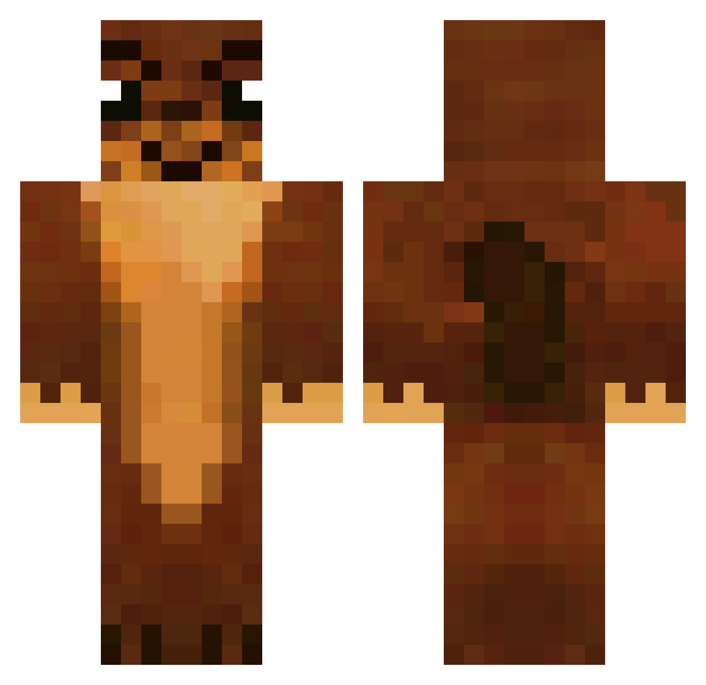 LeLoutre Minecraft skin, front and back view