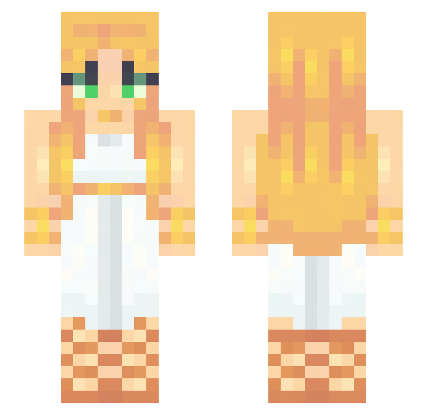 Liapla Minecraft skin, front and back view