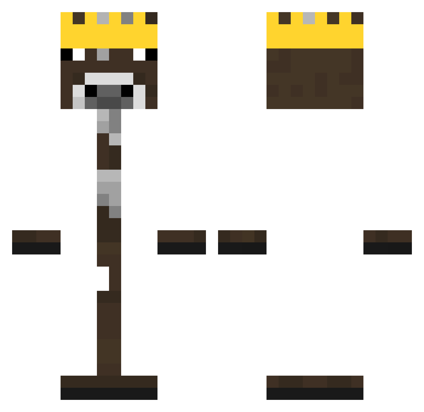 FlamingFireFinn Minecraft skin, front and back view