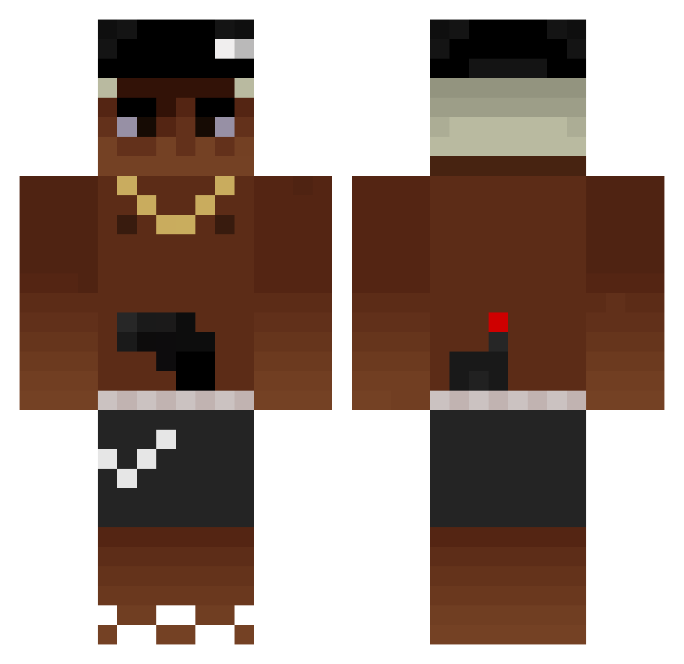 Mdc1305 Minecraft skin, front and back view
