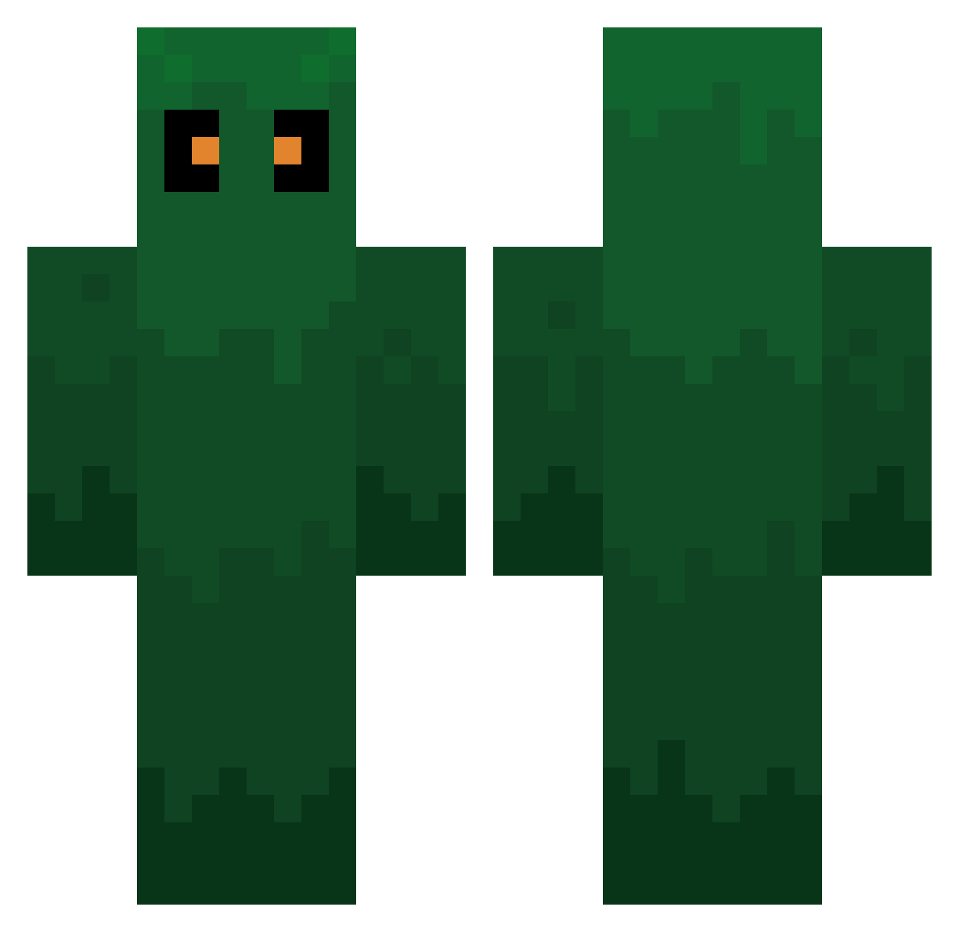 Shy_Slime Minecraft skin, front and back view