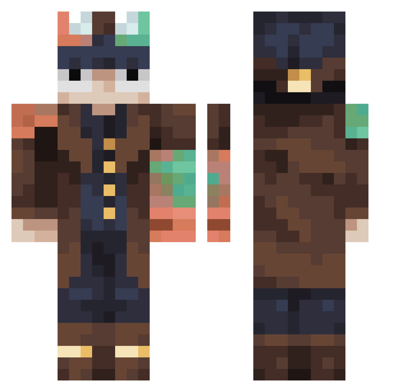 HRHWJL Minecraft skin, front and back view
