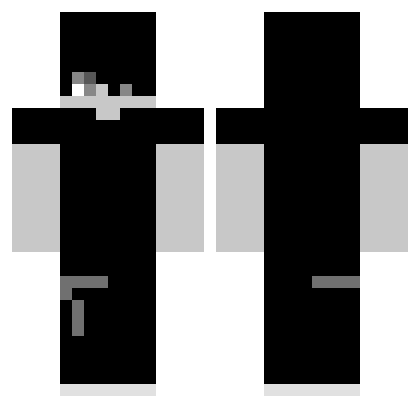 zDynasty Minecraft skin, front and back view