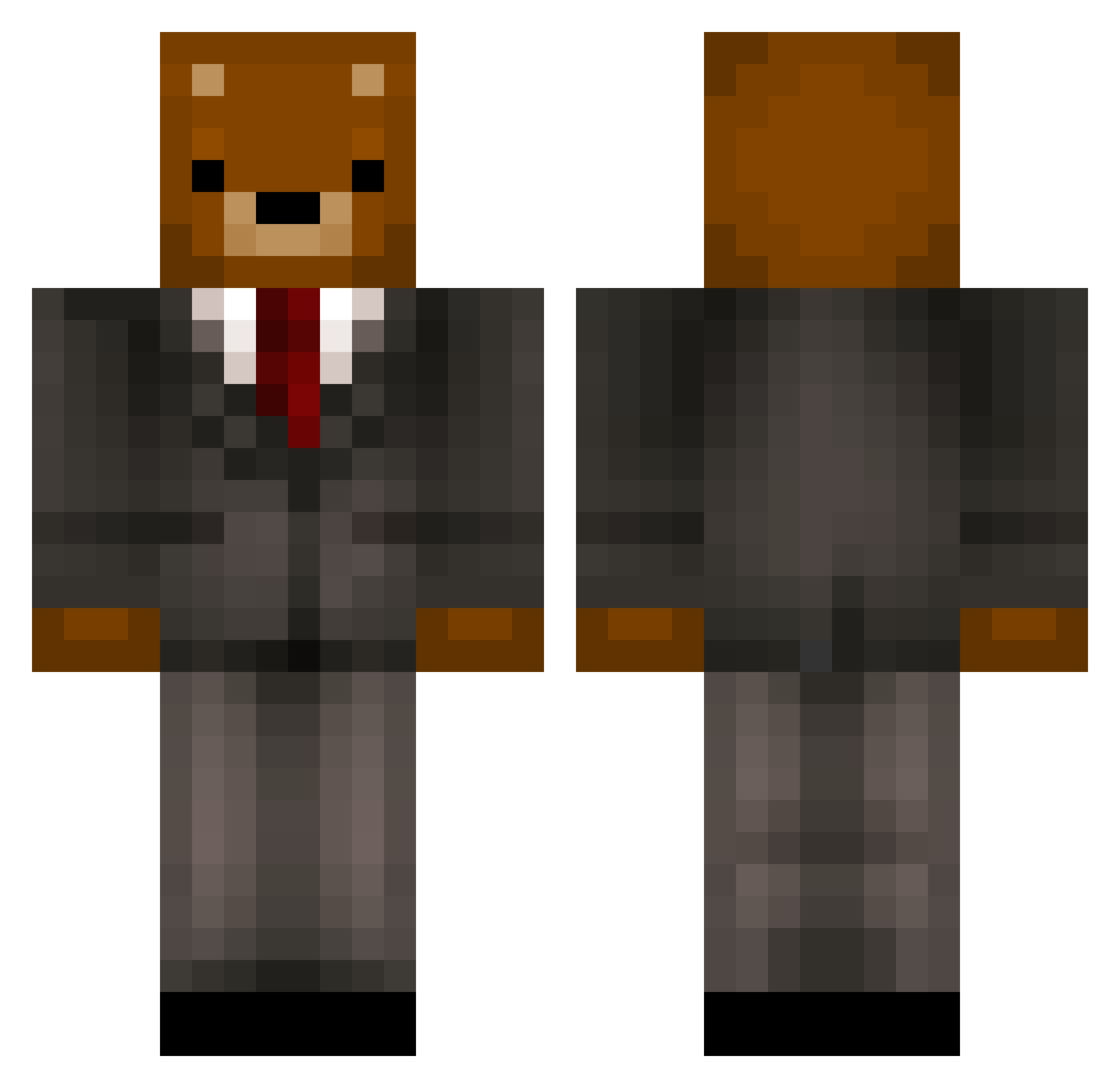 terotho Minecraft skin, front and back view