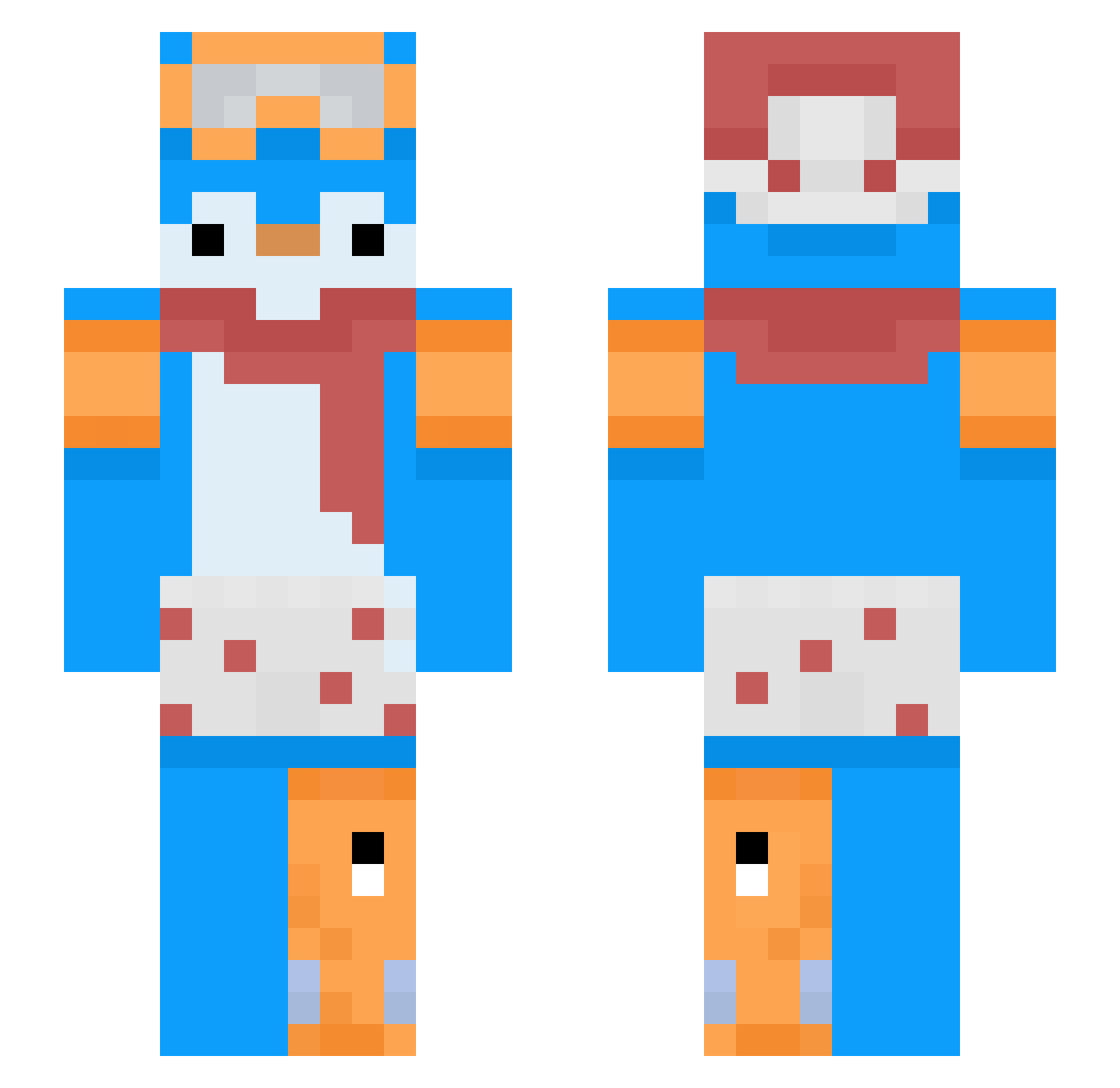 HaveAFish Minecraft skin, front and back view