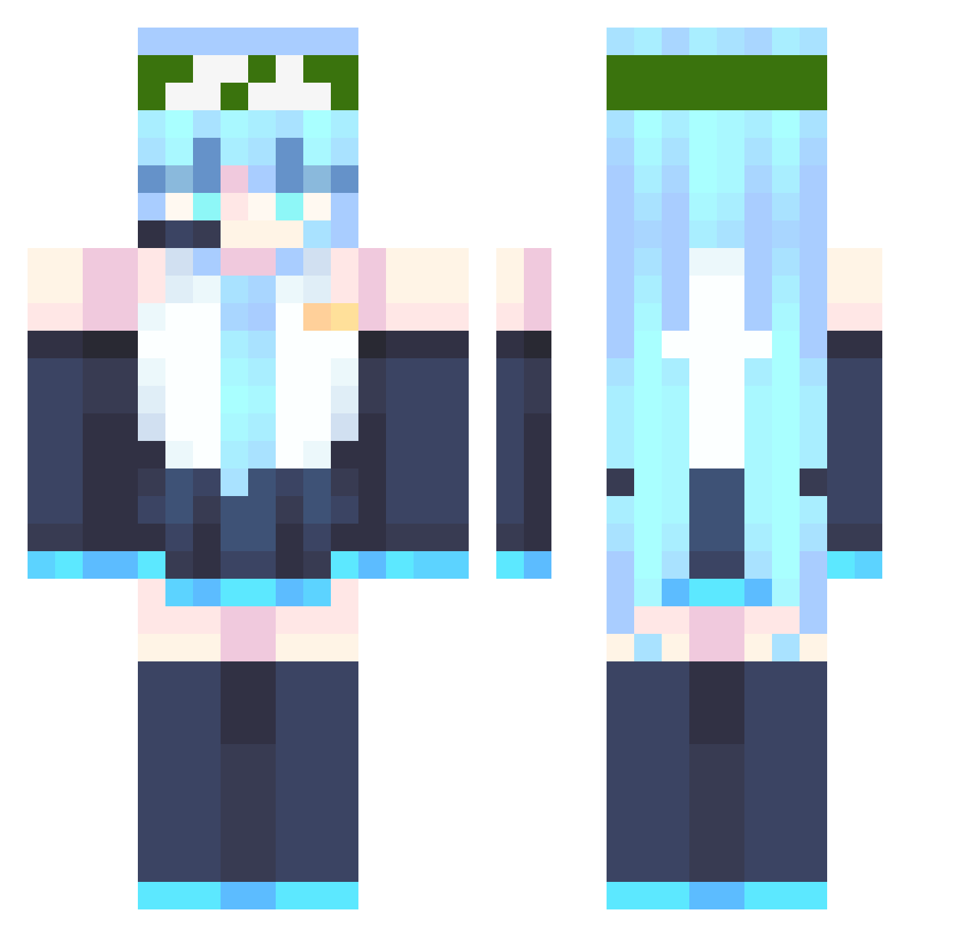 Sirreees Minecraft skin, front and back view