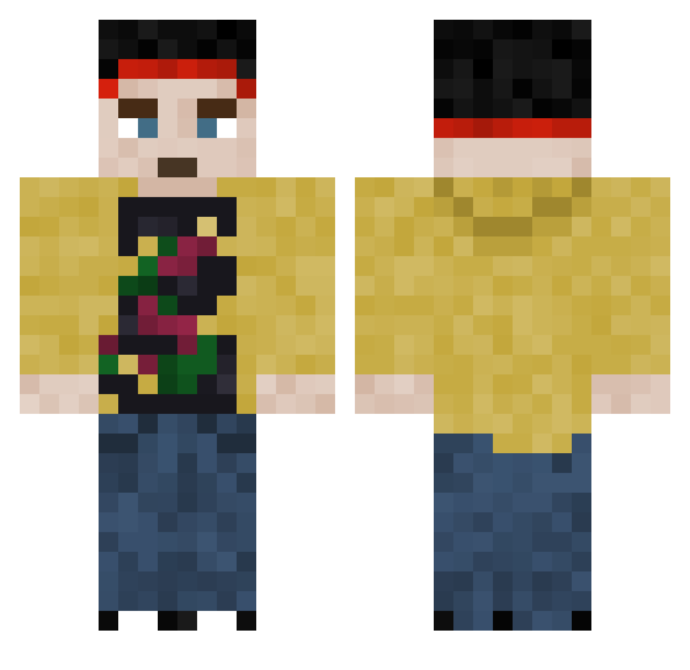 Schiedam Minecraft skin, front and back view