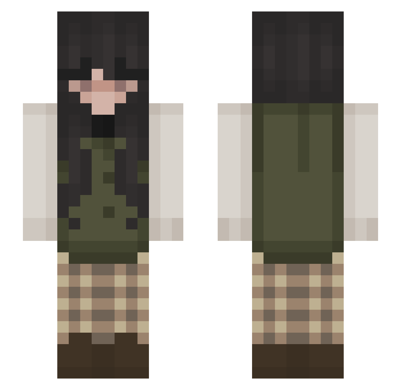 SunnyRoo Minecraft skin, front and back view