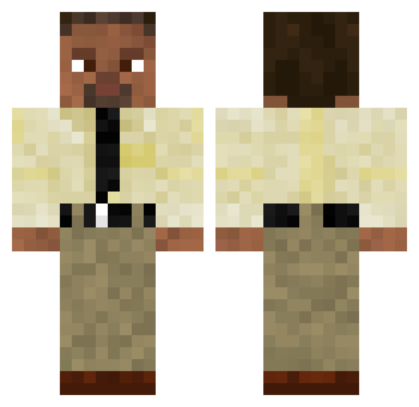 ShadySmit Minecraft skin, front and back view