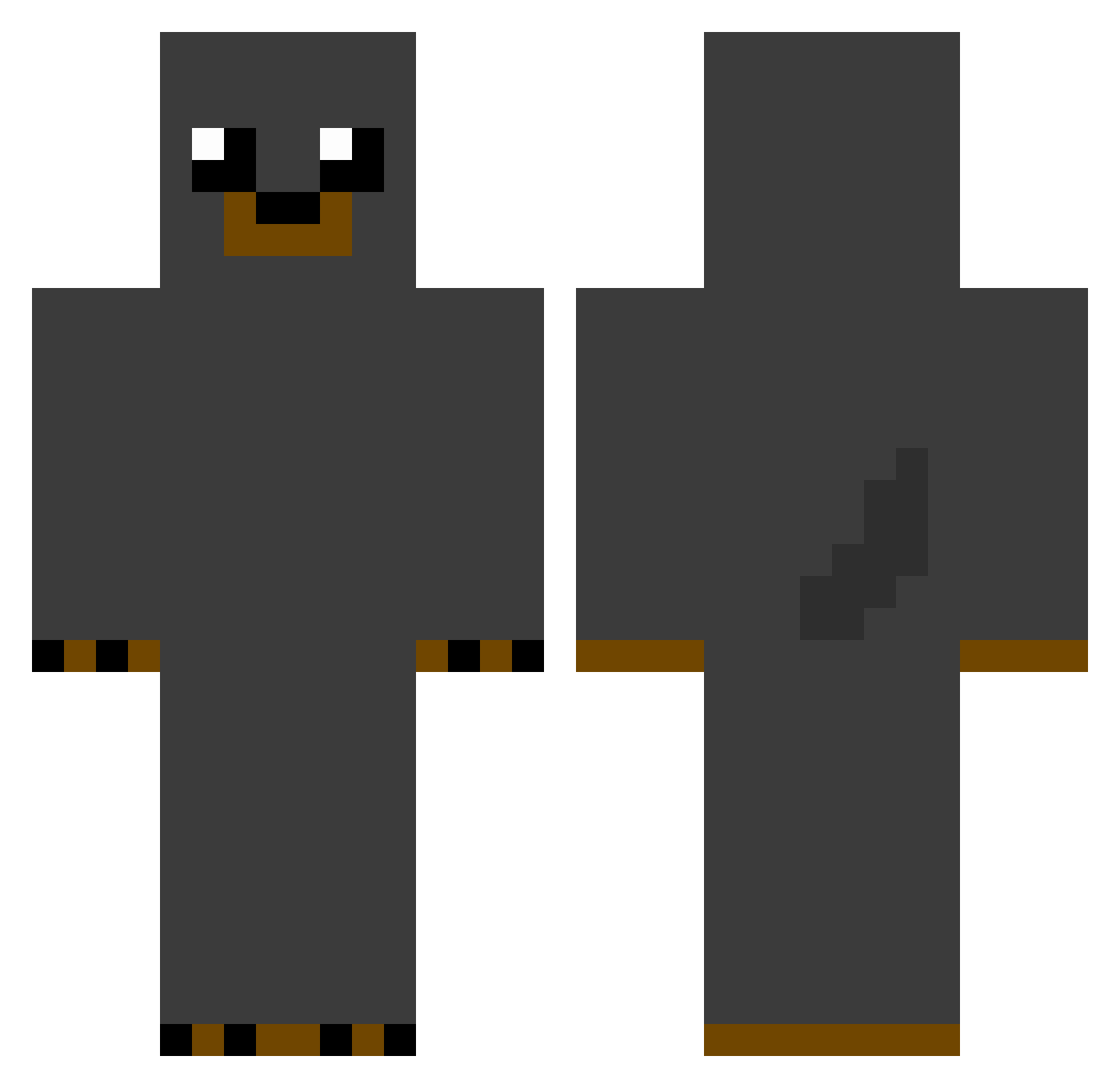 Wungielek Minecraft skin, front and back view