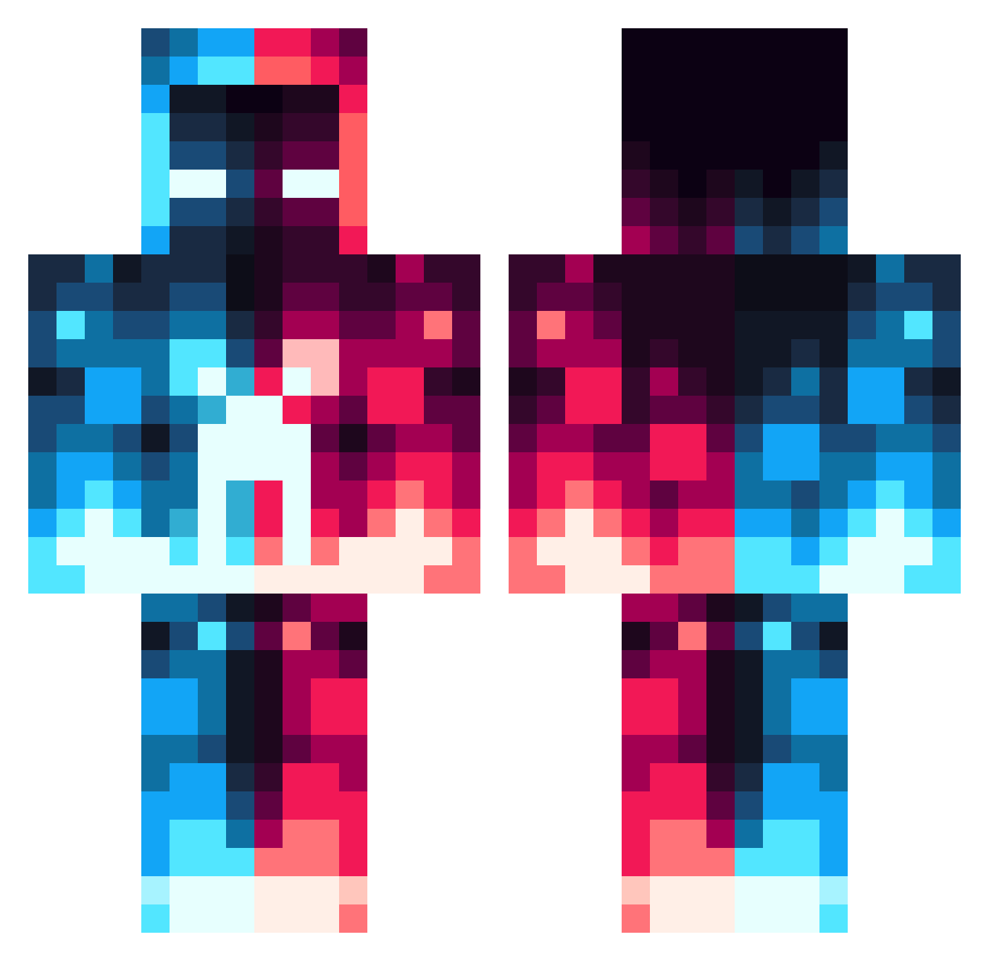 Aetherous Minecraft skin, front and back view