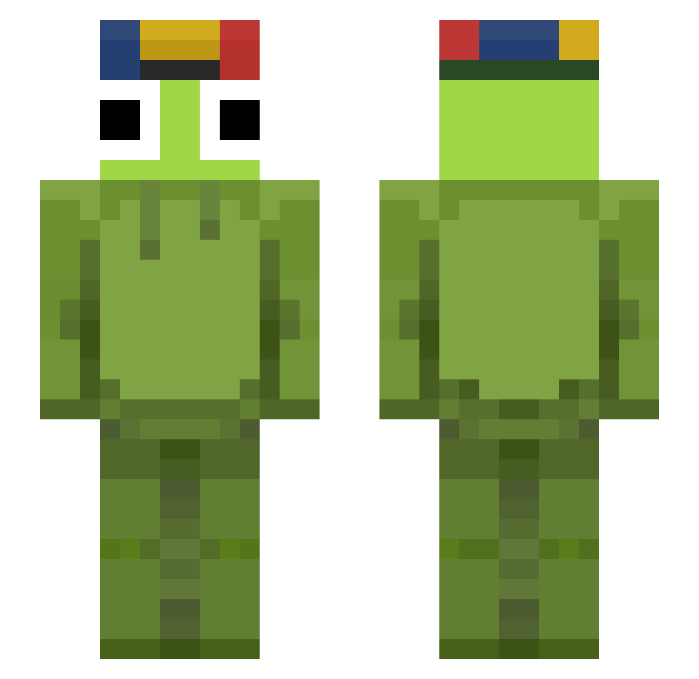 ___can___ Minecraft skin, front and back view