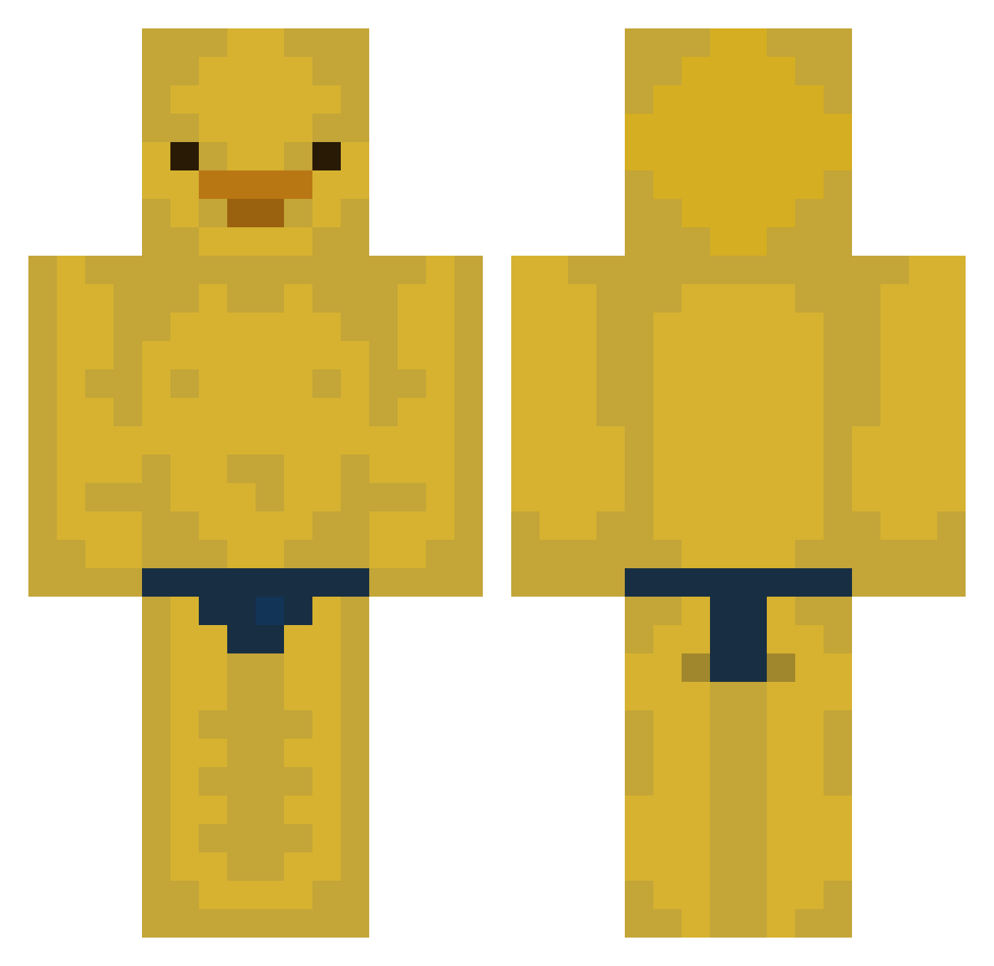 Albinoh Minecraft skin, front and back view