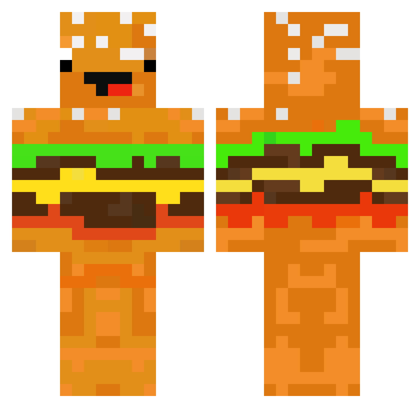 spinboy Minecraft skin, front and back view