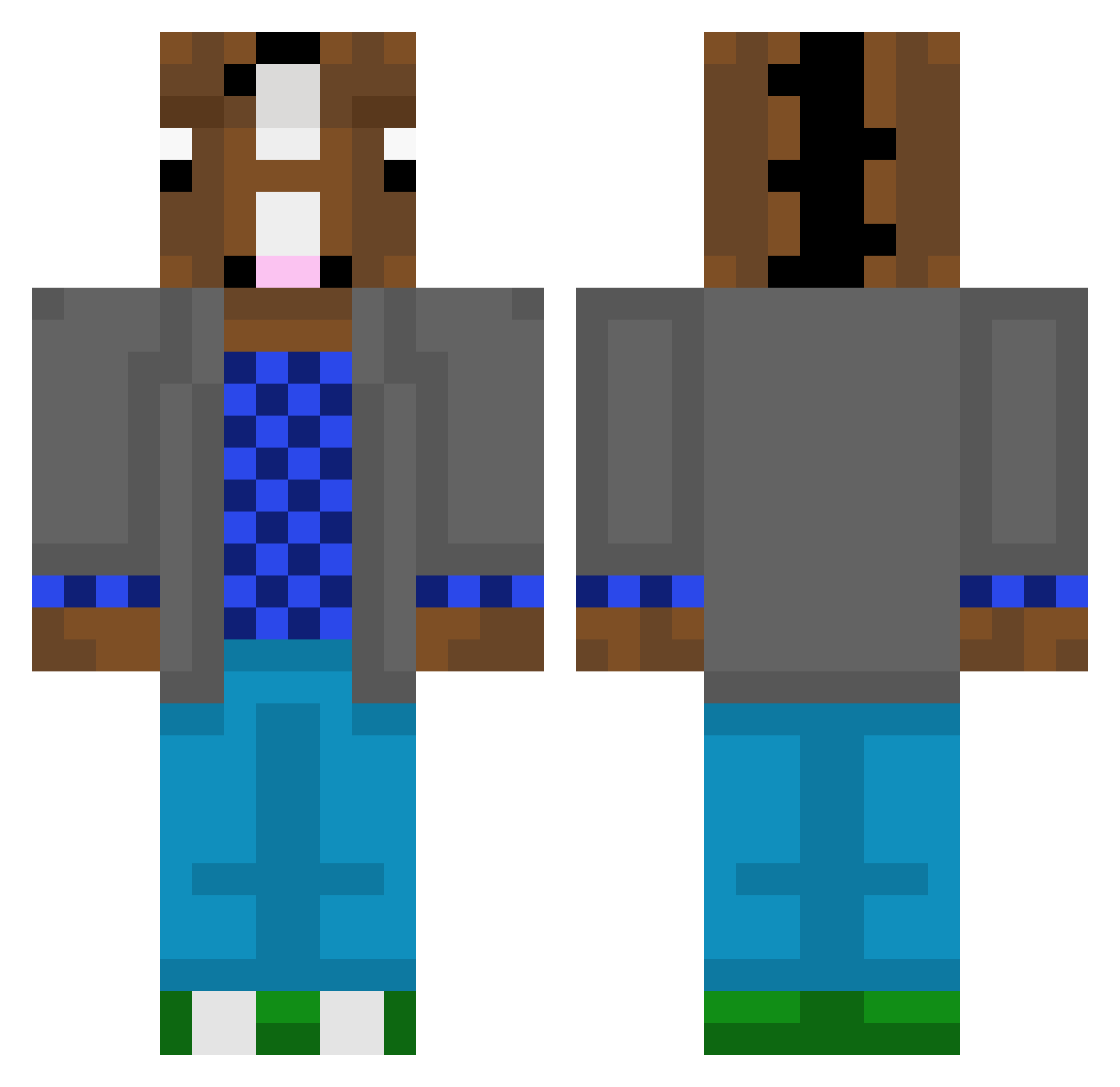 Beriat Minecraft skin, front and back view