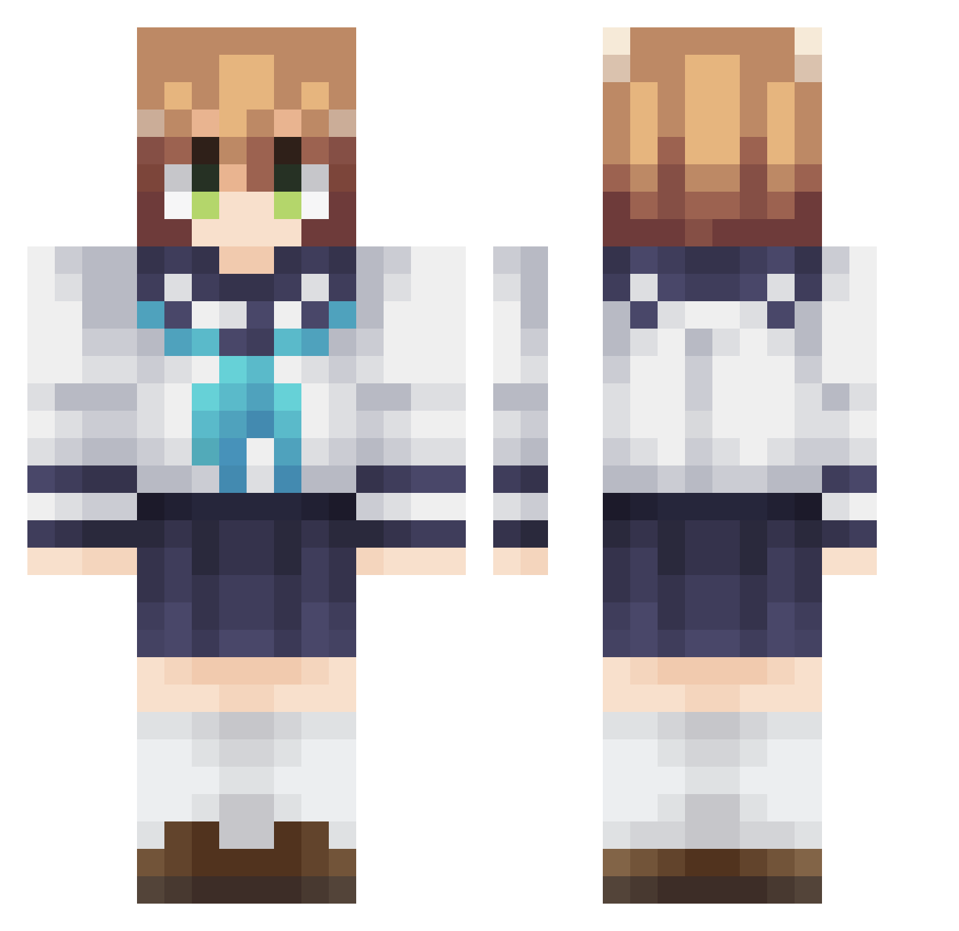 69GB Minecraft skin, front and back view