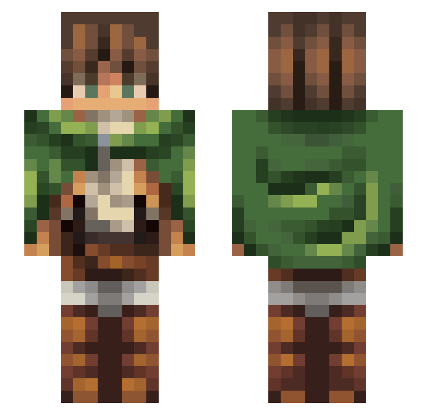 JamesPriest Minecraft skin, front and back view
