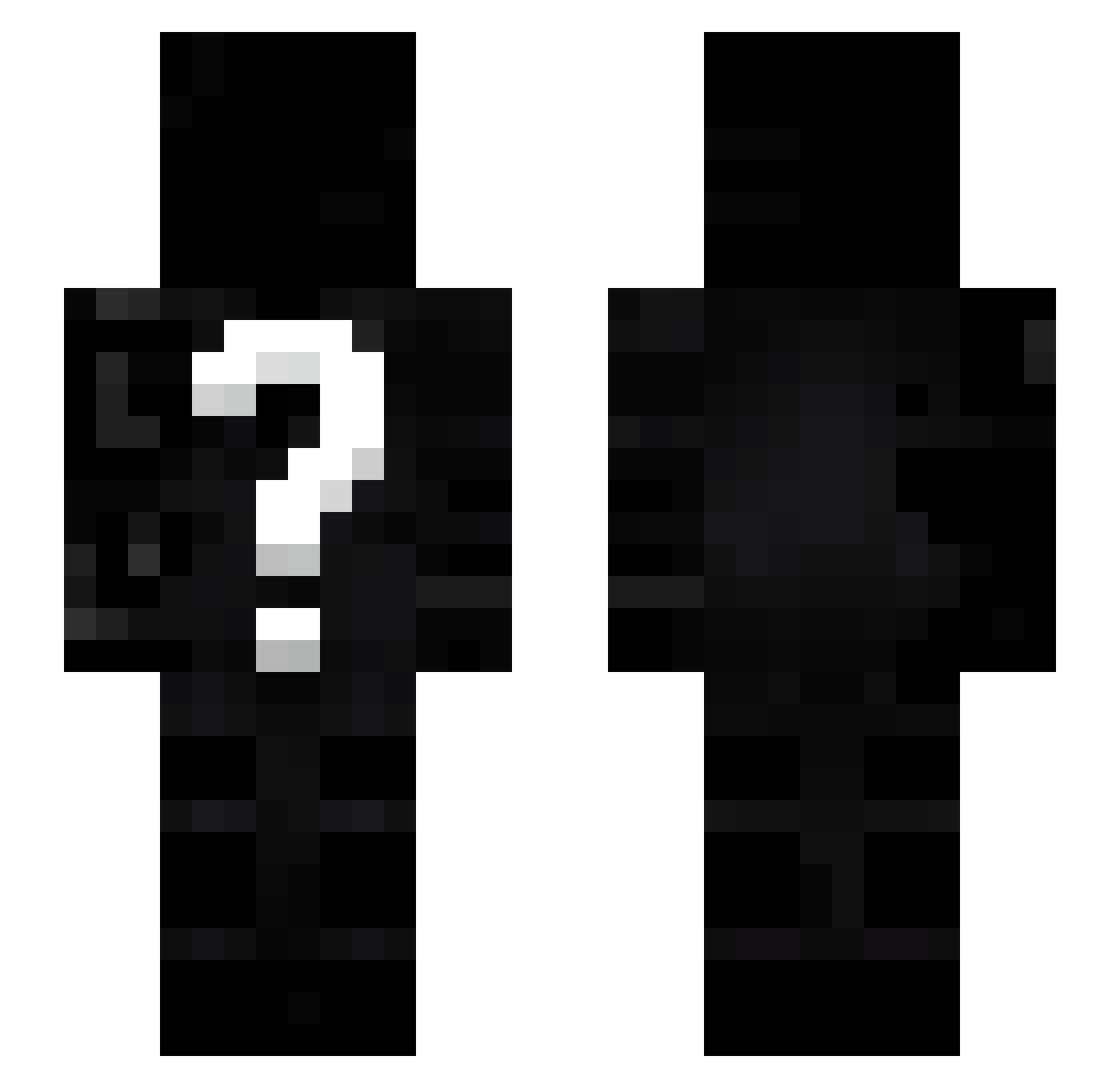 Unheavenlyy Minecraft skin, front and back view