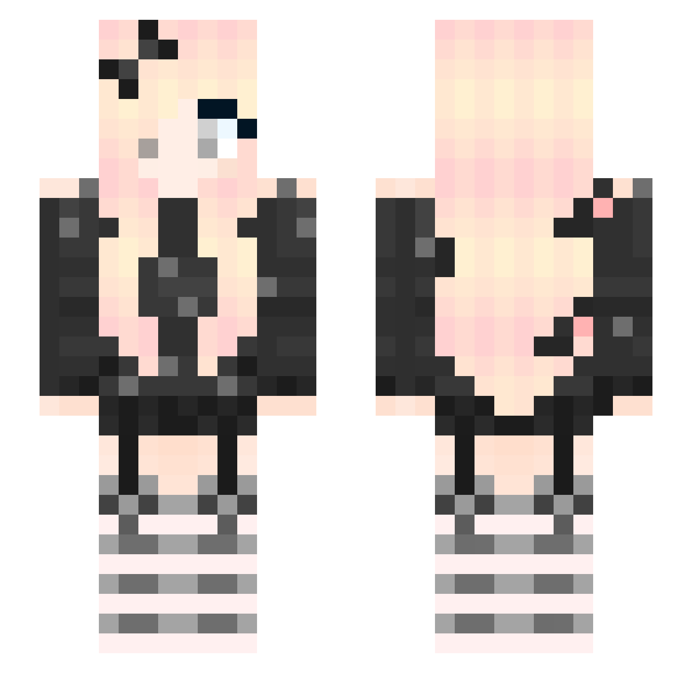 AlphaAirlines Minecraft skin, front and back view