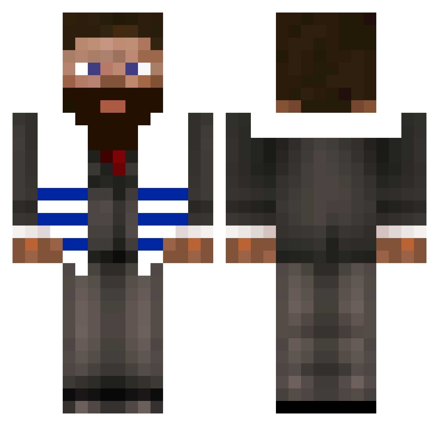 axelarios Minecraft skin, front and back view