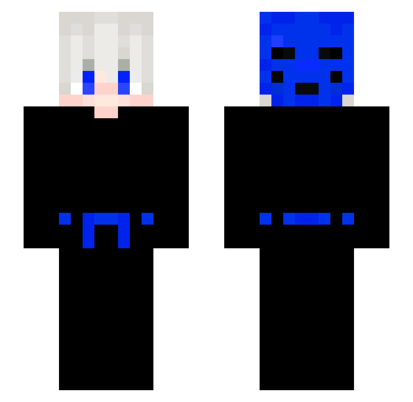 V0jta Minecraft skin, front and back view