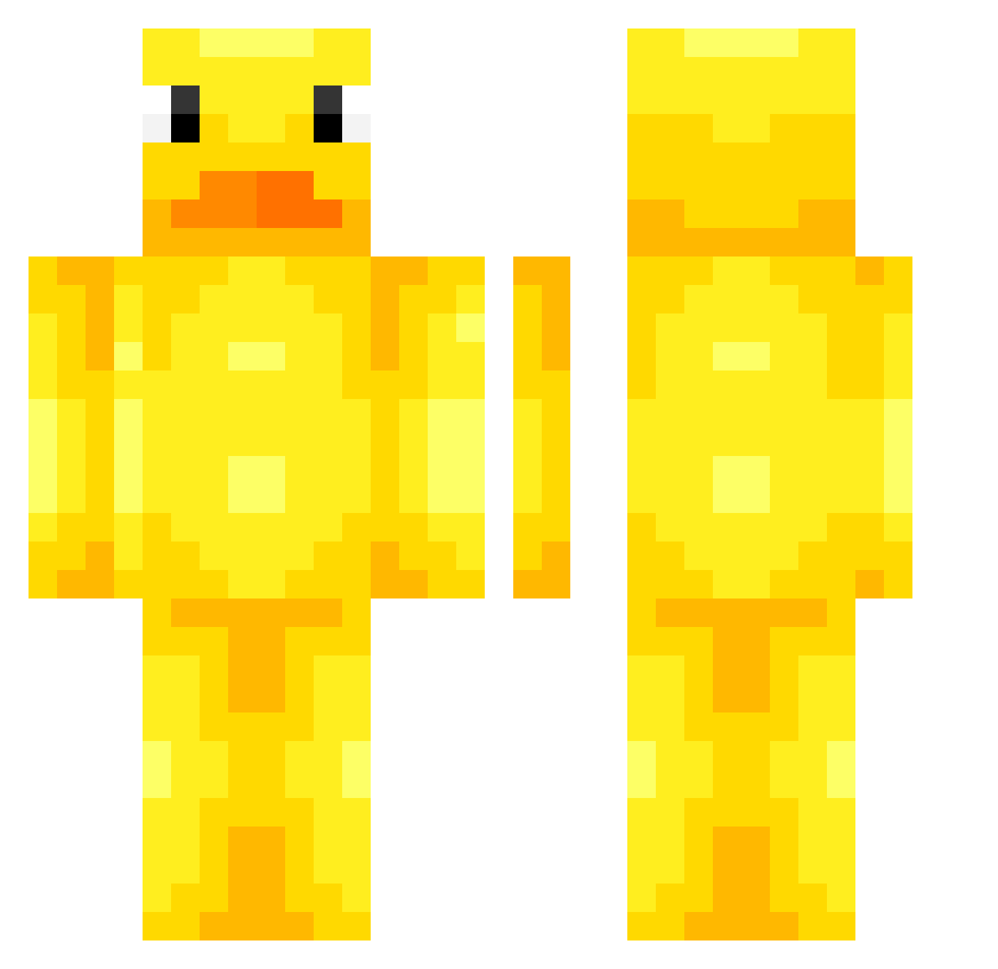 Twistedsheeeper Minecraft skin, front and back view