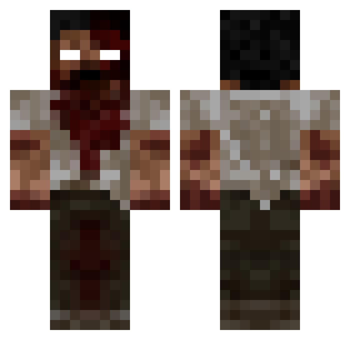 Boutabust111 Minecraft skin, front and back view