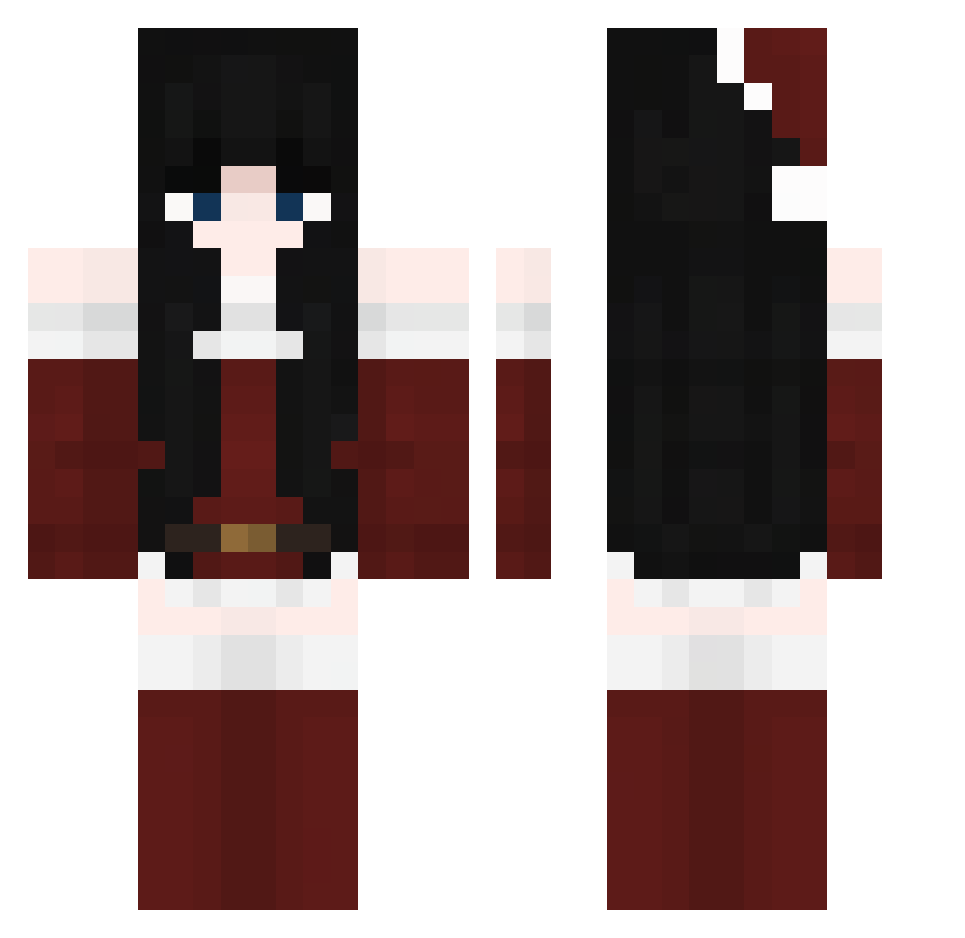 Irrespectful Minecraft skin, front and back view